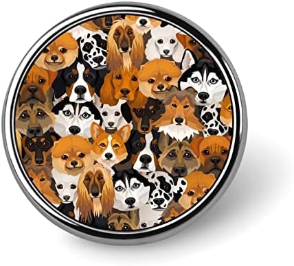Pet Dogs Broche Round Belge Pin de colarinho elegante para acessórios para festas de vestido de noiva
