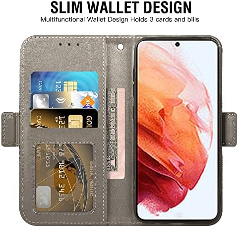 ASUWISH compatível com a caixa da carteira Samsung Galaxy S22 5G e da tela de vidro de vidro temperado portador de cartão de cartão