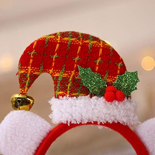AMOSFUN Hair punhos 6pcs elfo chapéu para a cabeça com sinos de chapéu de natal arco de cabelo santa chapéu de cabelo