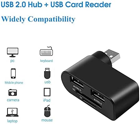 WSSBK USB HUB 2.0 SD TF CARDE Adaptador Splitter Splitter Interface Power Card Card Reader para laptop de computador PC