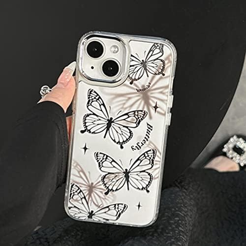 Capa de telefone de borboleta aeileno para iPhone 12 Pro Max, Korea Korea Silver Mirror 3D Tampa do telefone Butterfly com