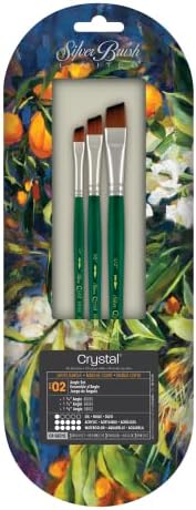 Silver Brush Limited CR-6821S Bruscos de arte, escovas em aquarela, alça curta, conjunto de 3 peças