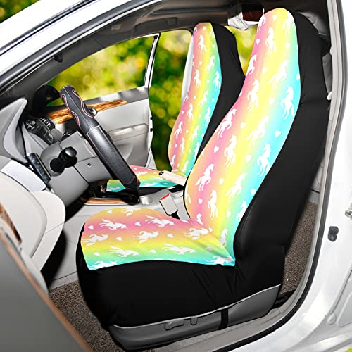 Alaza Unicorn Rainbow Gradient Casat Seat Seats apenas para homens para homens capa de assento com bolso organizador para carros sedan de caminhão SUV, 1 pc