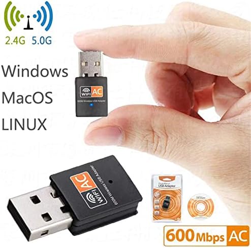 Yiisu Q15RQ6 Adaptador Wi -Fi USB AC600Mbps Banda dupla 2 4/5GHz Wireless Wireless Mini Wi -Fi Adaptador de rede 802 11