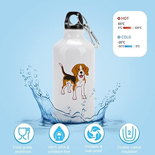 Garrafas de água de alumínio de beagle orgulhosas com caneca de viagem de garrafa esportiva reutilizável de mosquetão