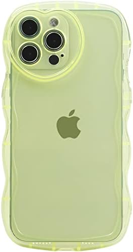 Caso Anuck para iPhone 13 Pro Max Case Wave, Curly Frame Design para mulheres meninas, Love Love Heart Câmera estética Caixa