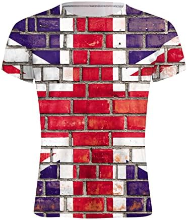 Union Jack Flag UK Reino Unido Grã-Bretanha Britânica para homens Mulheres clássicas de manga curta o pescoço de verão Camiseta