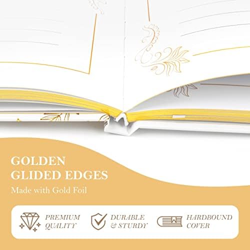 Livro de convidados da B&F para casamento, recepção de casamento de livros de convidado com caneta de cristal de diamante dourado com