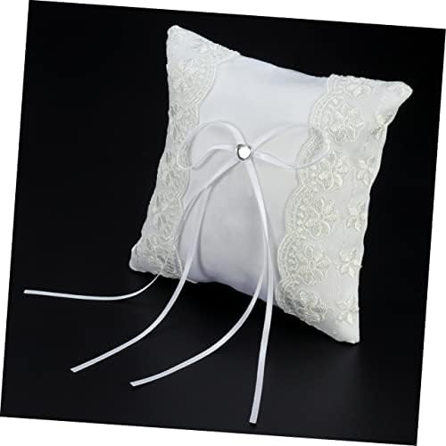 Travesseiros de garneck anel de casamento travesseiro portador floral travesseiro de leite de seda flores brancas anel de noiva