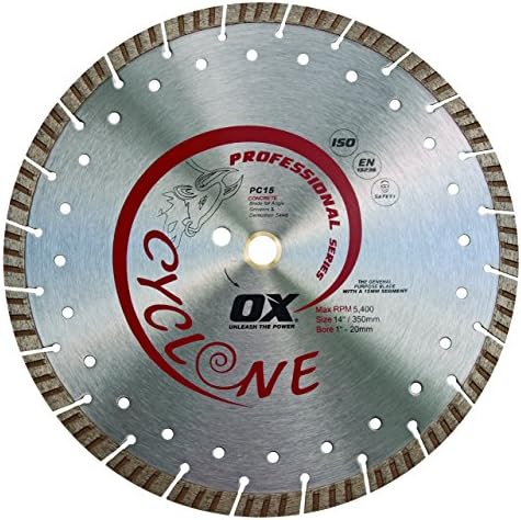 Ox Ferramentas de Ox 14 SUPERCUT segmentada Lâmina de diamante | concreto/propósito geral | 1-20mm Bore