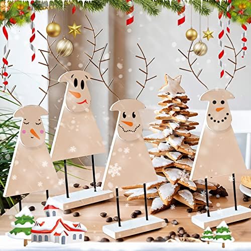 Julmelon 36pcs de natal boneco de neve face estêncils para pintar modelo de desenho de plástico reutilizável para desenho