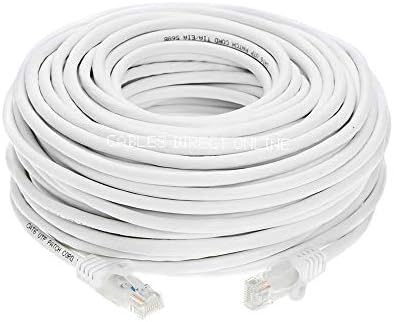 Cabos diretamente online branco 100ft cat6 Ethernet Rede Cabo RJ45 Cordão de patches da internet de internet