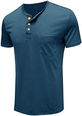 Mensual colarinho de gola casual camiseta seca ajuste estirável respirável tshirts de algodão bolso de algodão manga curta