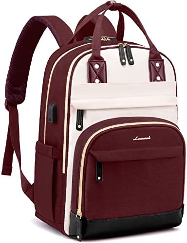 Backpack de laptop LoveVook para mulheres, se encaixa em laptop de 17 polegadas, bolsa anti-roubo de viagem de moda