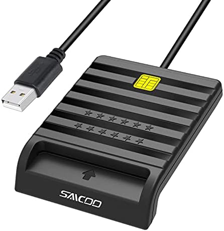 SAICOO® DOD Militar USB Common Access CAC Smart Card Reader, Compatível com Mac OS, Win