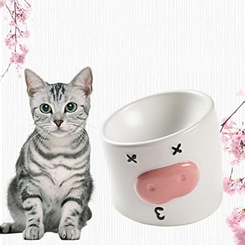 Comeone Ceramic Tilted eleved Pet Bowls para gatos e cães elevados tigela de gato tigela de água tigela de água sem estresse,