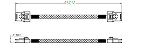 RVQIL Mini SAS para Mini Sas Cable, SFF-8087 para SFF-8087, deixou Angel para deixar o anjo de 14 pés Cabo de cabo macho