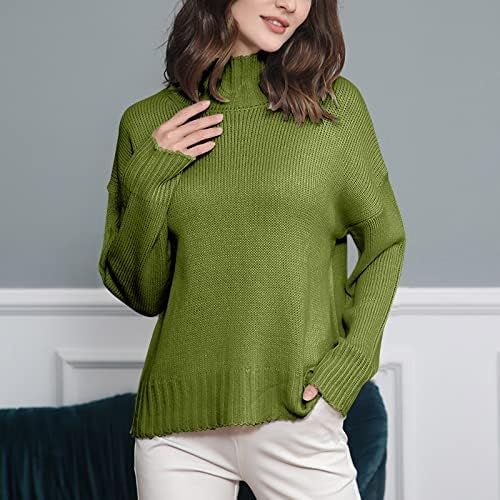Sweater feminino Moda casual casual de mangas compridas tricô de suéter de cor sólida suéter superior suéteres