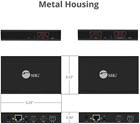 SIIG HDMI Over IP Extender Kit 1080p a 395ft - Suporte muitos a muitos soluções, H.264 sobre IP, loopout HDMI, Extensão IR,