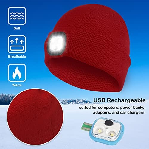 Rideiwake gorro com chapéu de farol leve luvas de inverno para homens homens de Natal estoques de estoques tricotados com