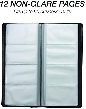 Samsill 81240 Regal Leather Business Titular com capa acolchoada, livro possui 96 negócios ou cartões de crédito, preto