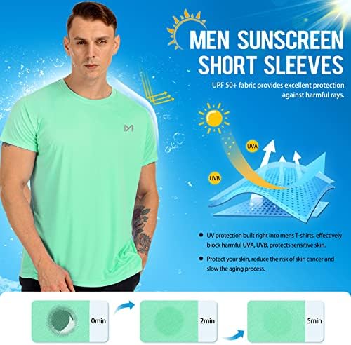 Nada dos homens do Meetyoo, manga curta UPF 50+ camisetas solares