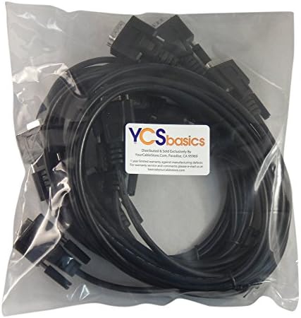 Cinco pacote de YCS Basics Black 6 pés db9 9 pinos Serial / RS232 Cabos de extensão masculina / feminina