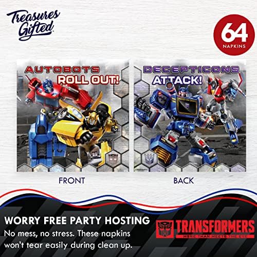 Tesouros Gifted Transformers Supplies de festa - serve 32 convidados - Dinnerware Classic Set Transformers Birthday