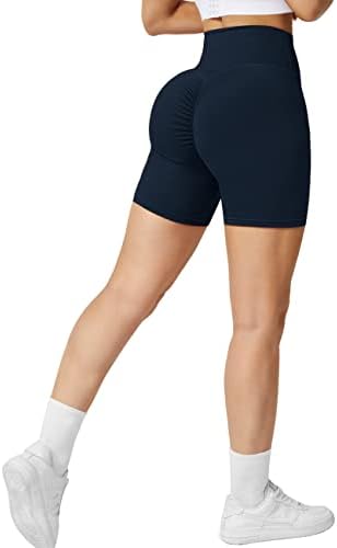 Janvur Women v Scrunch Butt de cintura levantando shorts de treino de cintura alta com bolsos escondidos shorts de