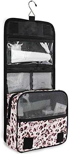 Bolsa de higiene pessoal pendurada Pink para animais de leopardo rosa zebra tie de maquiagem de maquiagem para produtos de higiene
