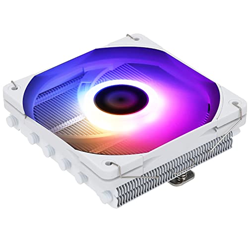 Thermalright AXP120-X67 Branco Argb Low Profile CPU Cooler com fã PWM de 120 mm TL-C12015W-S, 6 tubos de calor, altura de 67 mm, para AMD AM4/Intel LGA 1700/1150/1151/1200/2011/2066
