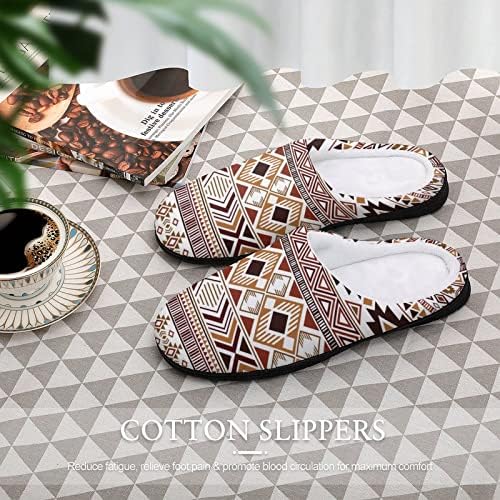 Mayan American Indian Pattern Womens House chinelos com espuma de memória Sapatos caseiros que não deslizam