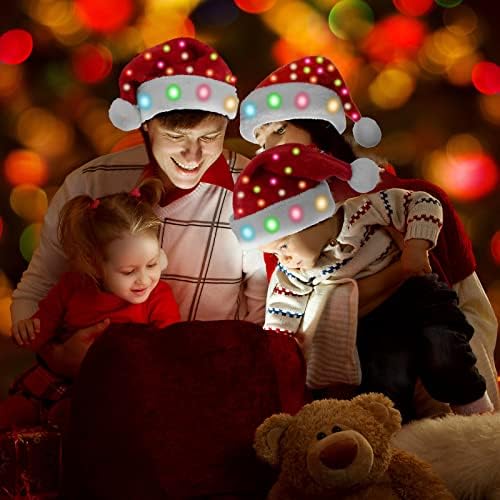 Vinsot 6 peças chapéu de Natal com luzes LED Funny Santa Hat Plexus