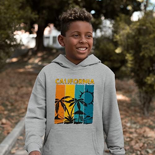 California Beach Kids 'Sponge Fleece Hoodie - Hoodie gráfico para crianças - Hoodie Palms para crianças
