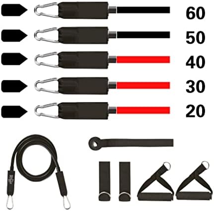 Quul 11 ​​PCs/conjunto Bandas de resistência de látex Men Fitness Training Belt Yoga Pull Rope Gym Equipment Tubo Elastic com
