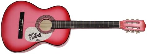 Tenille Townes assinou autógrafo em tamanho real guitarra acústico rosa com James Spence Authentication JSA Coa - Superstar de música