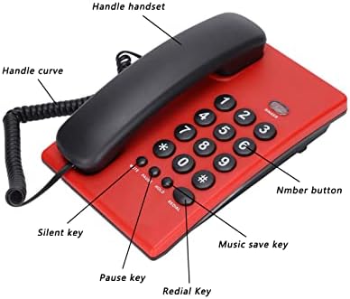 Telefone com fio, telefone fixo com fio, reprodução de números, volume de viva -voz adjunto, função de espera, número de chamadas