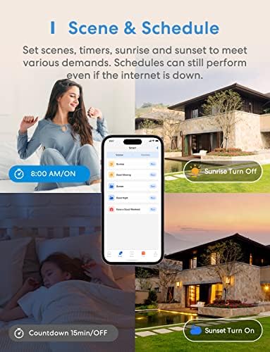 Meross Smart Light Switch suporta Apple HomeKit, Siri, Alexa, Google Assistant & SmartThings, interruptor de luz Wi-Fi de 2,4