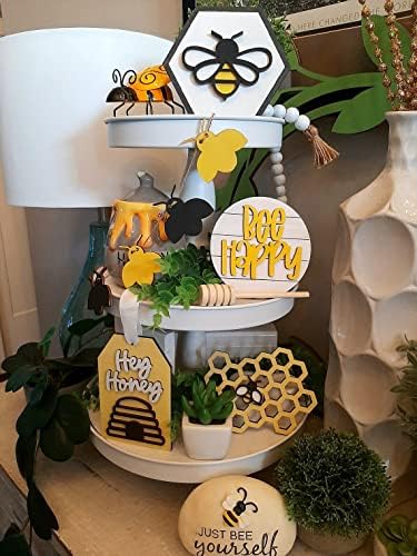 Decorações de prateleiras de café para cozinha bandeja de verão Decorativo festival de abelhas Hierárquica Decoratatset Farmhouse Decorativa