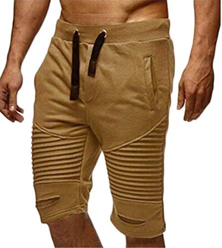 ANDONGNYWELL MENS SCORTS SUMPLARADO ELASTICADO DE CAISTA DE GYM Sports Sports calças de calças curtas com bolsos