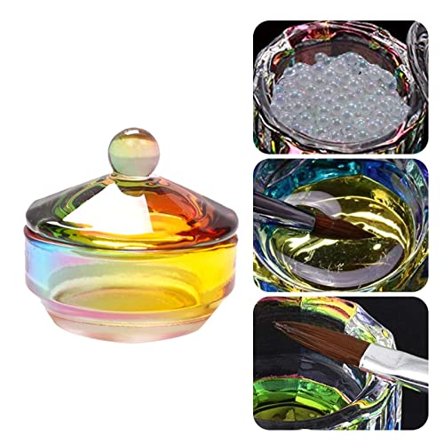Coloque xícara de decoração de unhas Copo de cristal deslumbrante com tampa de copo de cristal de cristal de vidro colorido copo de cristal colorido copo de lavagem de cristal