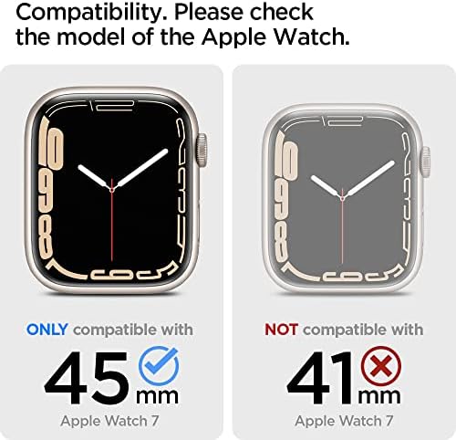 Spigen Ultra Hybrid projetado para a caixa Apple Watch com protetor de tela para a série Apple Watch 7 45mm - Crystal