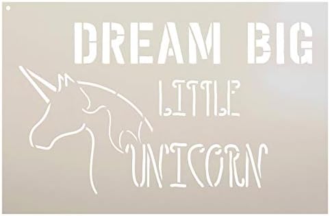 Dream Big Little Unicorn - Word Art Stoncil - STCL2093 - Por Studior12