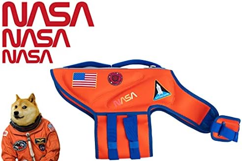 Choochocho NASA Dog Jacket, coletes salva -vidas de cães para passeios de barco e natação com alça de flutuabilidade e resgate
