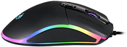 Dragonwar G21 Caster 7000DPI Mouse de jogos RGB personalizável ergonômico com 7 botões - Wired - Light - Silent - Optical - Black