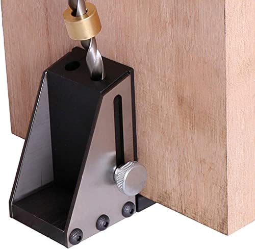 Depila Guangming - Kit de gabarito de orifício oblíquo de 9 mm, guia de perfuração ângulo de ângulo de madeira com broca de etapa, clipe de posicionamento com escala clara para perfuração de poncher de perfuração de madeira perfuração de ferramentas de carpintaria
