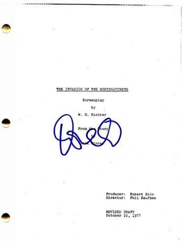 Donald Sutherland assinou autógrafo - invasão do corpo Snatchers Script completo - Herói de Kelly, Kiefer, Animal House, JFK, uma hora de matar