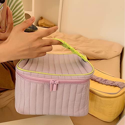 Bolsa de maquiagem de algodão Bolsa de cosméticos de viagem grande bolsa cosmética Saco de higiene pessoal floral estético pequeno