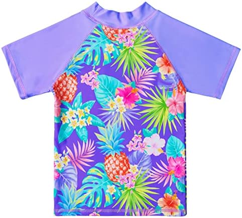 Tfjh e garotas de duas peças de moda de banho butterflyflower Dots Impresso Swimsuit Upf 50+ UV 3-10Y