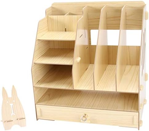 Cabilock Arquivo Organizador de madeira Organizador de mesa Diy Pen titular Caixa de armazenamento de escritório em casa CATDY